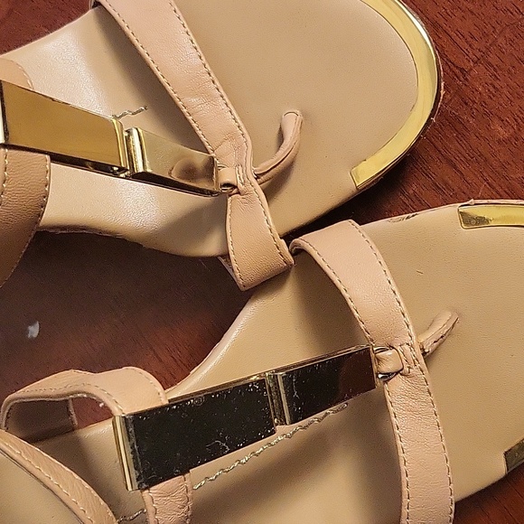 Dolce Vita Nude Gold Strappy Wedges 8.5 - Picture 6 of 6